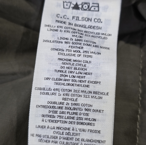 NWT Filson Chilkoot Hooded 850 Fill Goose Down Expedition Parka In Dark Forest. - Picture 7 of 14